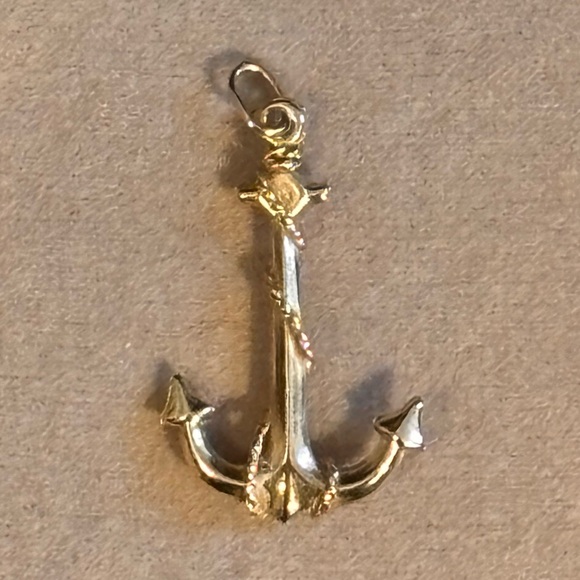 Vintage 14K GOLD Italian anchor charm pendant - Picture 3 of 5